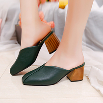 Casual Bag Head Slippers in Europe and America Inn 2021 Summer sandals Fashion new high heels Heel 100 Hitch Wear