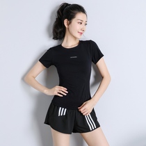 Thin slim slim quick-drying t-shirt womens running fitness tight yoga suit top elastic sports short sleeve thin breathable summer