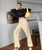 Big Code Women Dress 2021 New Fat Younger Sister Mm Winter Dress High Waist Loose Wick Cotton Straight Sleeve Broadlegged Pants Woman slim tide