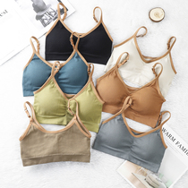 Underwear Schoolgirl High School Teenage Girl Vest Beauty Back Harness Mesh Red Burst Bra Anti-Walking Light Bra Inside Hitch Bra