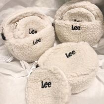 Spot autumn and winter New Japanese niche letter embroidery Lamb hair cute round coin purse shoulder bag