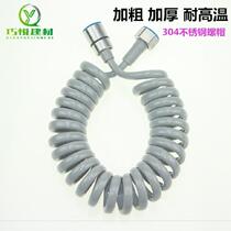 Add coarse thickened shower pipe nozzle spring woman cleaner spray gun in telephone line telescopic hose water irrigator