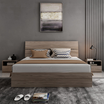 Nordic modern minimalist board bed Small Apartment 1 5m bedroom 1 8 m pneumatic high Box storage double bed