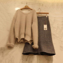 Autumn and winter clothes 2021 New Tide size womens half-body dress autumn fashion two-piece dress High sense