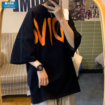 Hong Kong Boomer Short Sleeve Male Loose Ins High Street Couple Half Sleeve Summer New Port Wind 100 Ride Tide Men T-Shirt