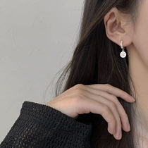 English small round-card earrings with the same section 925 pure silver short earrings Jane around earrings South Korean exquisite earrings
