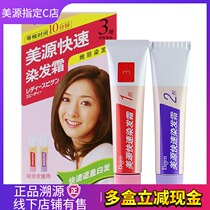 Japan Hoyou Beauty Source Lady Dye Hair Cream Cover White Hair Black Brown Plant Recipe Hair Dye Cream