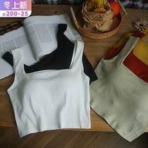 The personal diary light retro one-word square collar wide shoulder strap without wearing a chest pad cotton suspender