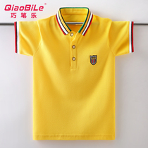 Boys polo shirt top 2021 summer new childrens clothing childrens lapel T-shirt childrens sports short sleeves Korean version