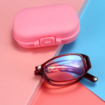 Presbyopia womens fashion ultra-light folding portable anti-blue mirror male HD old glasses official flagship store