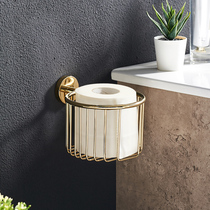 Layer tissue holder all copper gold toilet paper box non-perforated toilet tissue box toilet creative roll paper box