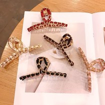 Korean simple chain grab clip ins Net red head hair grab girl temperament elegant exquisite hairclip shark clip