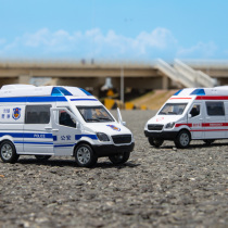 120 Ambulance 110 Police Car Alloy Toy Car Model Car Mold Children Sound Light Boy Toy Finished Product