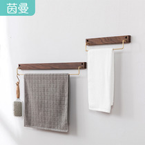 Yinman solid wood towel rack ins black walnut brass toilet rack toilet rack rack rack rack