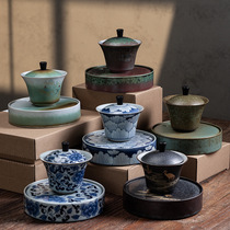 Blue porcelain cup cup with pot to bear ancient ceramic cup cup cup cup cup cup of 130ml kung fu tea set