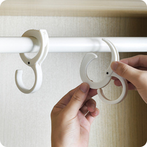 Japanese portable padhook lock buckle clothesline clothes stick clasp type does not fall off the desktop non-perforated shook rack hook hook