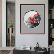Ingenuity Su embroideryred lotus curtain Home decoration hanging painting embroidery silk