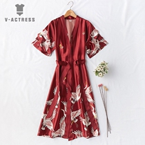 Silk nightgown female summer bride morning gown Bridesmaid wedding long bathrobe 2021 new spring and autumn ice silk pajamas