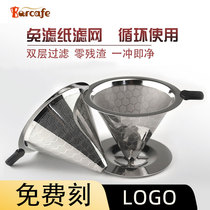 Barcafe Hand-brewed Coffee filter Drip household stainless steel filter Filter paper-free filter cup 1100 mesh