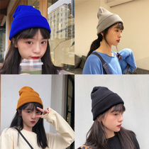 Ding walk fashion Joker wool hat children autumn and winter couple solid color Harajuku warm knitted cold hat men Korean version