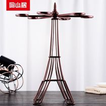 European wine glass shelf Household living room wine cabinet decorative cup holder Hanging upside down wine glass rack Goblet rack ornaments