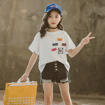 2022 Summer Dress New Ocean Gas Girl Short Sleeve Compassionate CUHK Child Pure Cotton Blouse 100 Hitch Child Loose T-Shirt