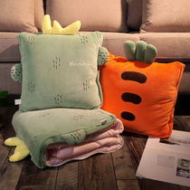 Cartoon Cuddle Pillow Quilt Dual-use Pillow Car On-board Air Conditioning Multifunctional in the car leaning on the pillow for a nap and a small folding in the afternoon