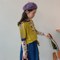 (Circus series) TYAKASHAKIDS Takasha kids girls bottom long sleeve t-shirt female treasure mesh yarn