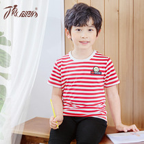 Top melon childrens short sleeve suit cotton clothes boys and girls T-shirt breeches baby Summer clothes thin middle and big children