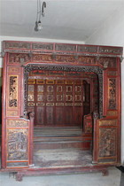 Folk old objects old antiques late Qing Dynasty antique bed carving carved two into the old walking bed furniture