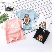 Japanese Tide brand childrens clothing bape childrens 2020 Summer new Apes head cotton boys and girls short sleeve t-shirt half-sleeve shirt