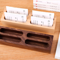 High-end solid wood large-capacity business card box wooden creative desktop business card holder ornaments exhibition card box