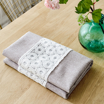 Simple Japanese fabric tablecloth cotton linen household rectangular coffee table cover cloth tablecloth tablecloth living room