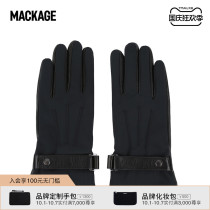 MACKAGE men OZ black sheepskin stitching gloves simple casual autumn and winter New