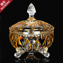 Czech crystal candy jar storage tank snacks jars glass sugar cylinders fruit jars imported storage tank first decorated box fruit box