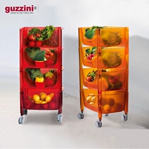 Guzzini cart Italy imported kitchen storage shelf Vegetable and fruit storage rack with wheels can be moved