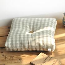 Original Plaid linen cushion floating window cushion chair cushion sofa cushion sofa cushion thickened fabric Winter Pastoral