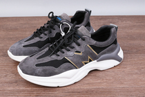 Mens new tides Genuine Leather Breathable Light Comfort Texture Fashion Sports Casual 100 Hitch Pig Barpi Old Daddy Shoes