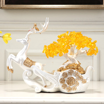 Opening gift ornaments creative deer fortune crystal rich money tree living room decoration housewarming New Home Shop gift