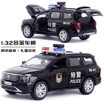 Metal simulation 1 32 Trumpchi police car SWAT car model toy sound and light alloy birthday gift boy