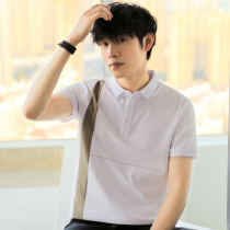 polo Shirt Men Short Sleeves 2023 Summer New White High - end Simple Business Shirt Link Lifted Lifts Half Sleeves