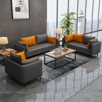 Brief Casual Office Sofa Leather Business Talks Reception Lobby President Managers Office Sofa Tea Table Combinations