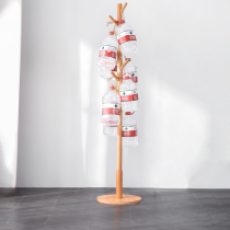 Solid wood coat rack floor hanger bedroom clothes shelf home living room simple single pole room hanger