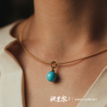 Streamer House 18K gold diamond inlay with buckle head handmade twist process with pendant color treasure DIY