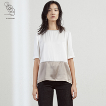 mtsubomi seed rice autumn and winter mulberry silk top stretch silk plain satin T-shirt female mall same model