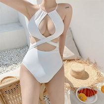 2021 new one-piece sexy swimsuit women big chest high waist slim bikini swimsuit cross-border