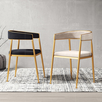 Dining chair home Modern simple Nordic style light luxury chair Leisure Desk chair wrought iron restaurant stool backrest Net Red