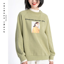 Spring sweater 2021 new fake two womens coat short round neck sweater female design sense niche loose Korean version