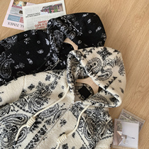 Acha and Agu two-color cashew flower imitation lamb wool coat mens autumn and winter hooded jacket