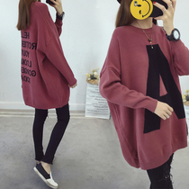 Big Code Pregnant Woman Autumn Winter Clothing 2021 New Korean version Fashion style Stylish Style long Tide Moms with Thin Fur Coat Tide